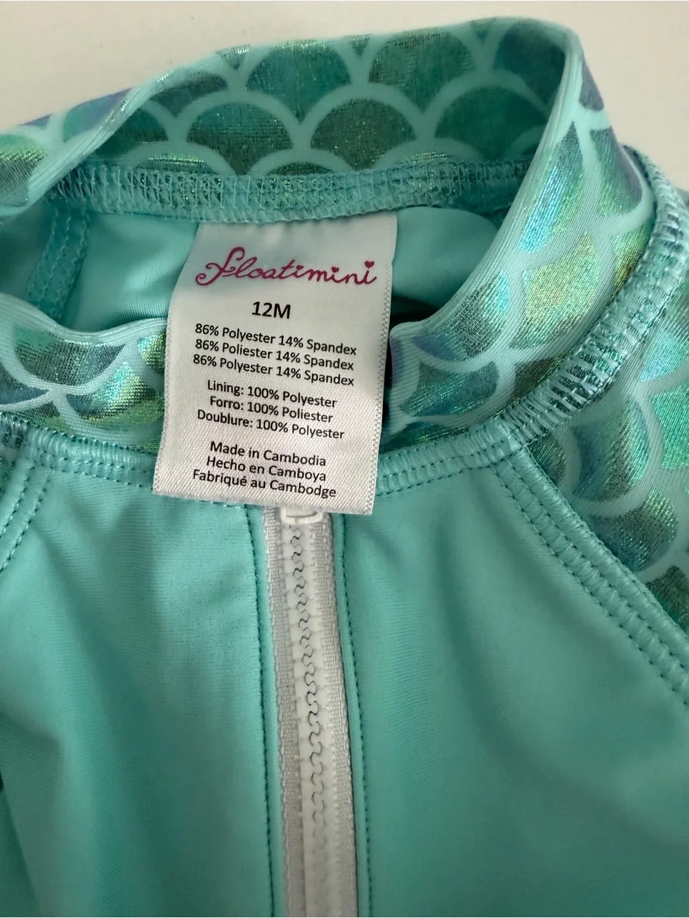 Floatimini Aqua Mermaid-Scale Long Sleeve One-Piece Swimsuit